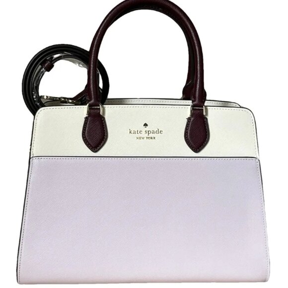Kate Spade NWT Madison Colorblock Saffiano Leather Medium Satchel Lilac